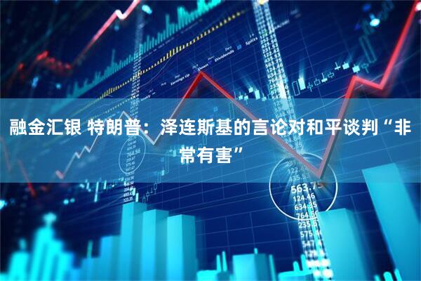 融金汇银 特朗普：泽连斯基的言论对和平谈判“非常有害”