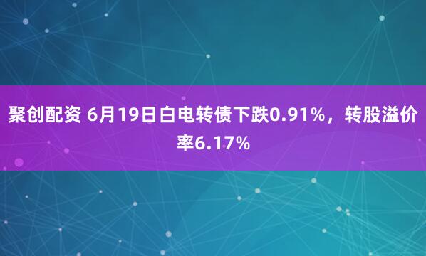 聚创配资 6月19日白电转债下跌0.91%，转股溢价率6.17%