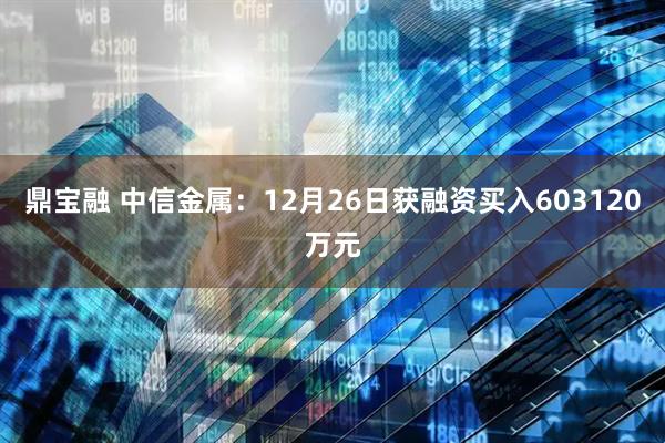 鼎宝融 中信金属：12月26日获融资买入603120万元